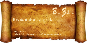 Brabander Zsolt névjegykártya
